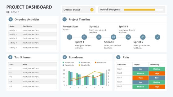 Project Management Dashboard PowerPoint Slide