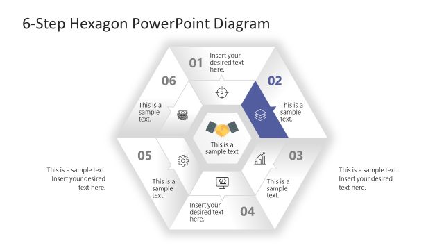 6-Step Hexagon Diagram PowerPoint Template