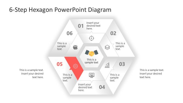 Editable 6-Step Hexagon Template for Presentation