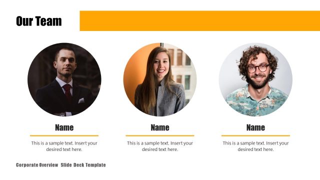 Our Team Slide – Corporate Overview Slide Deck