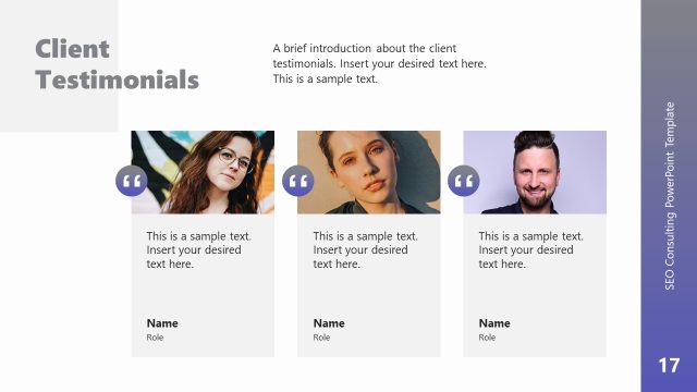 Client Testimonials – SEO Consulting Profile Presentation
