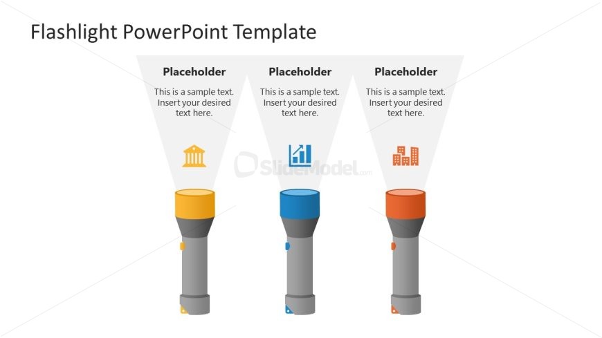Flashlight Diagram PPT Template Slide