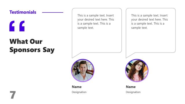 Client Testimonials – Sponsorships Proposal Slide