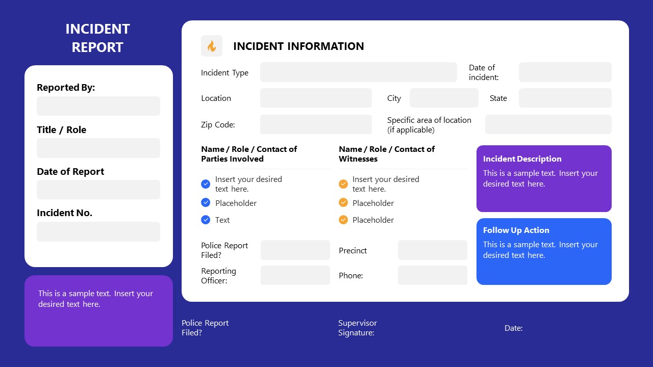 Incident Report PowerPoint Slide