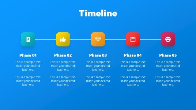 Five Step Story Timeline Slide for Book Report Presentation