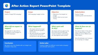 After Action Report PPT Slide Template