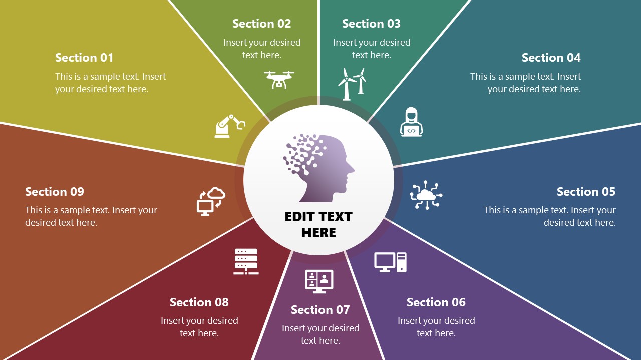 PPT 9 Components Slide Diagram for Presentations