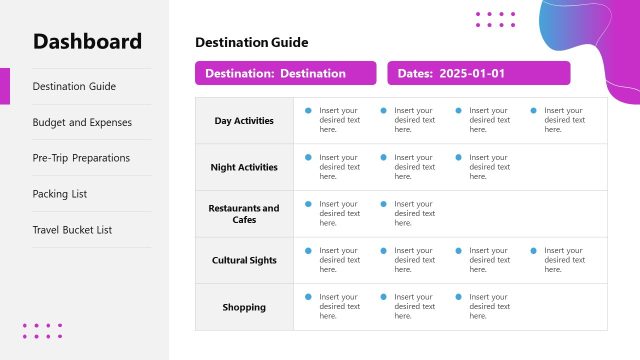 Destination Guide Slide PPT Template