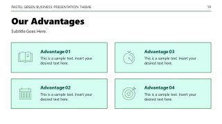 Business PPT Template Slide - Pastel Green Theme 