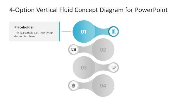 4-Option Vertical Fluid Concept PowerPoint Slide