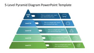 5-Level Pyramid Diagram Template Slide 