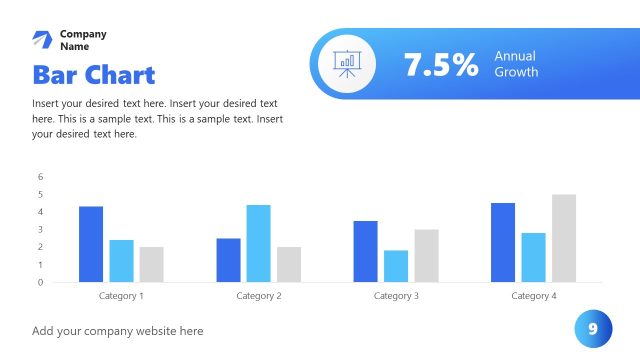 Data-Driven Bar Chart Slide for Business Stats Presentation