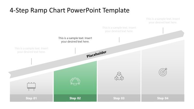 4-Step Editable Ramp Chart with Infographic Icons