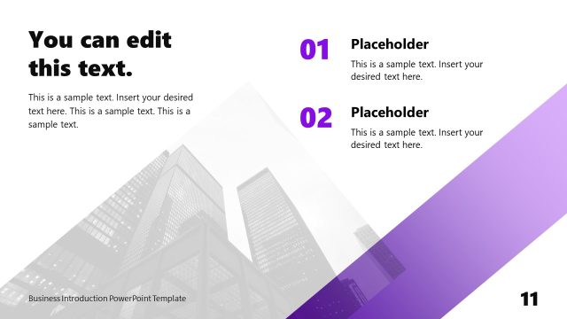 Company Profile Presentation Slide with Simple Placeholders