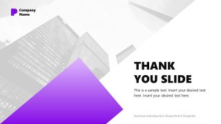 Thank You Text Slide for Ending Company Presentation