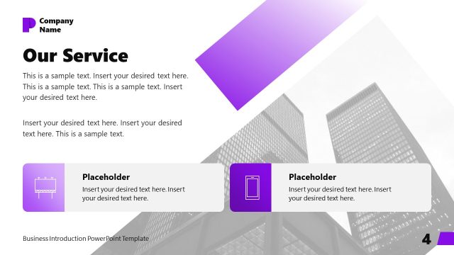 Service Presentation Slide with Creative Icons