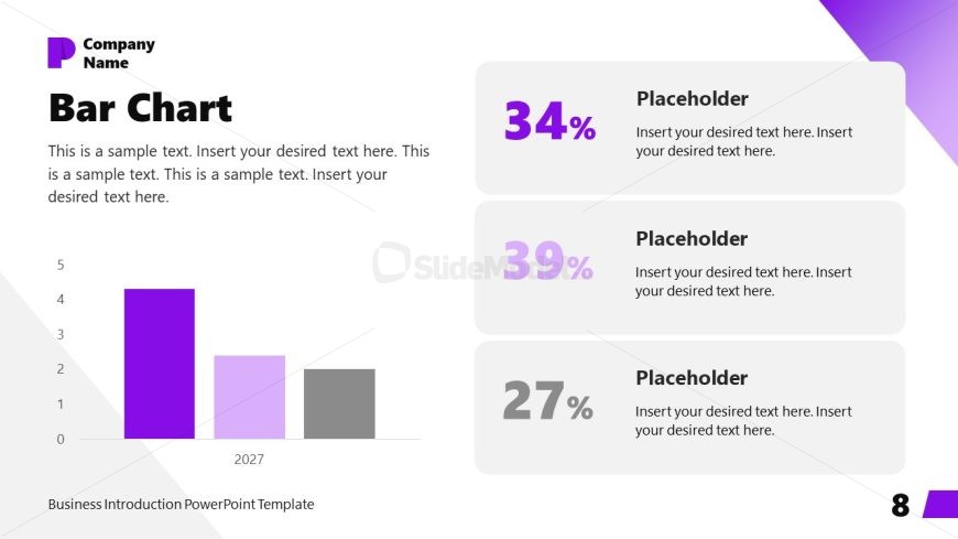 Data Presentation Slide with Editable Bar Chart