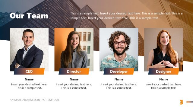 Our Team Slide – Business Introduction PPT Template