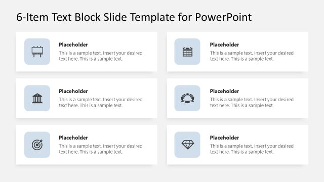 6-Item Text Block Slide Slide Template