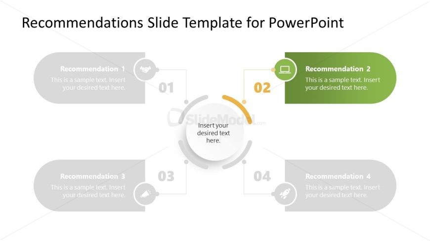 4-Item Recommendations PPT Slide
