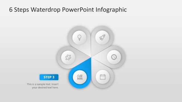 6 Steps Waterdrop Infographic PPT Slide