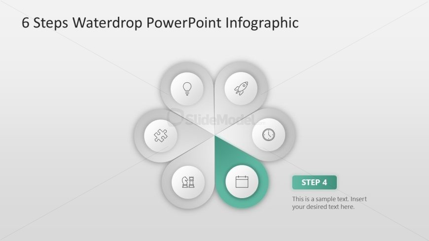 Editable 6 Steps Waterdrop Infographic PPT Template