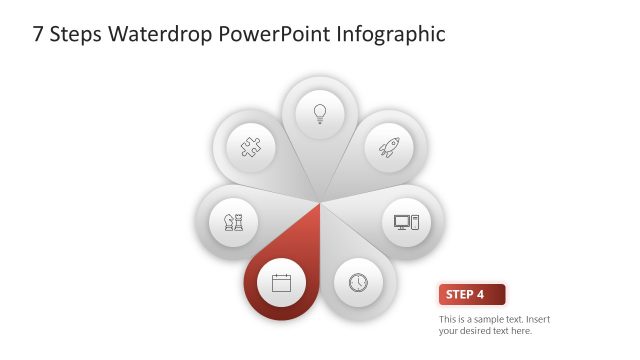Step 4 Spotlight Slide – Waterdrop Diagram Template