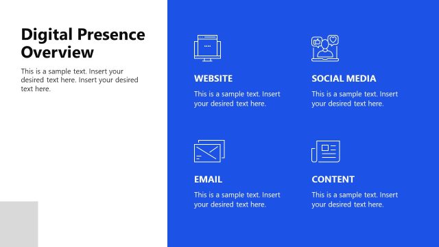 Digital Presence Overview Slide with Unique Icons