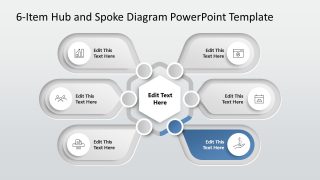 6-Item Hub & Spoke Template Slide