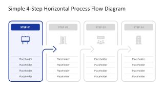 4-Step Horizontal Process Flow Diagram Slide