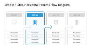 4-Step Horizontal Process Flow PPT Slide 