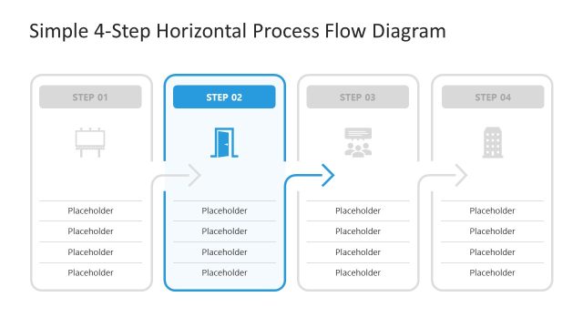 4-Step Horizontal Process Flow Diagram Presentation Template
