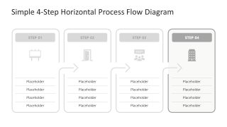 4-Step Horizontal Process Flow Diagram Template for PowerPoint 