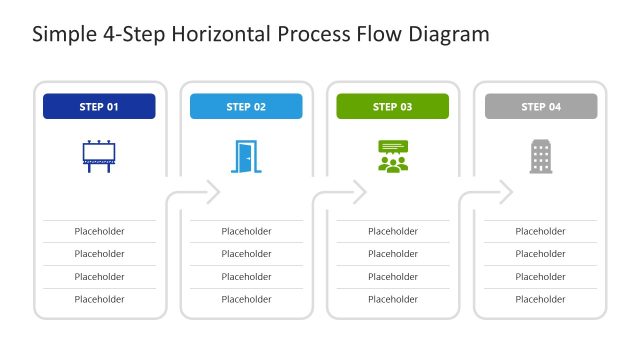Editable Horizontal Process Flow Diagram Template Slide