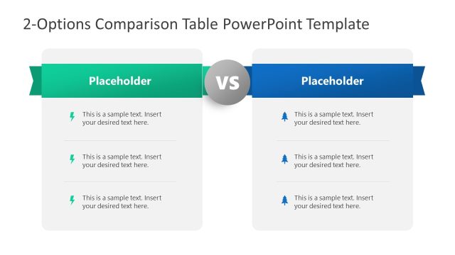 2-Options Comparison Table PowerPoint Slide
