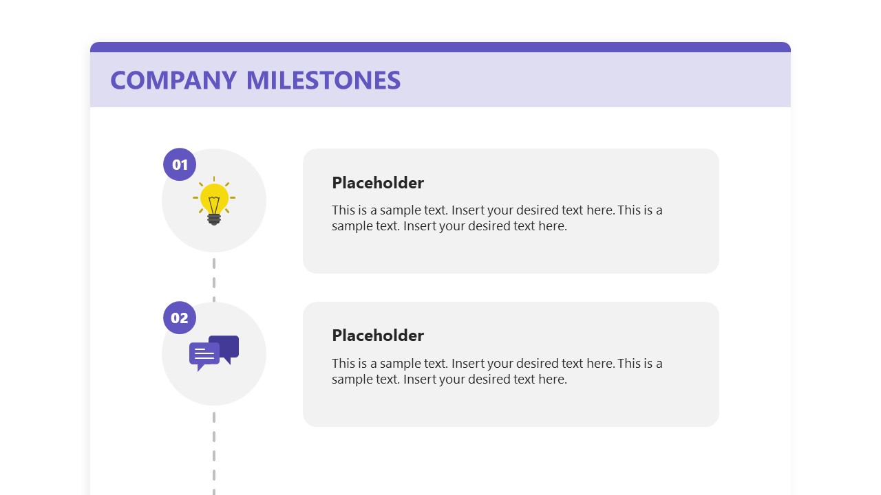 Editable Company Milestones PPT Template