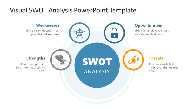 SWOT Analysis Slide Template with Circular Arrangement