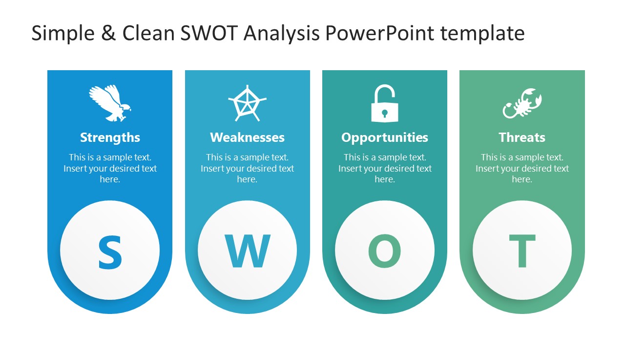 Simple & Clean SWOT Analysis Slide 