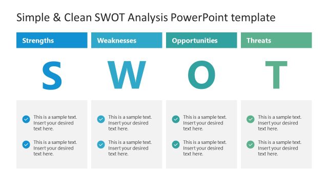 Simple & Clean SWOT Analysis Template for Presentation