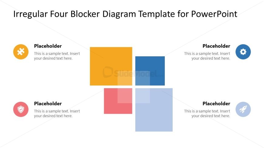 Irregular Four Blocker Diagram Presentation Template 