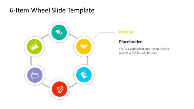 Editable 6-Item Wheel PPT Template