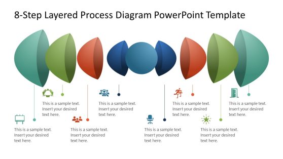 8-Step Layered Process Diagram PPT Slide