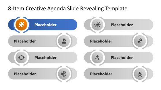 Agenda Presentation Slide with 8 Items