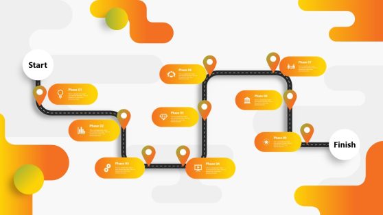 9-Phase Animated Roadmap Concept PowerPoint Template