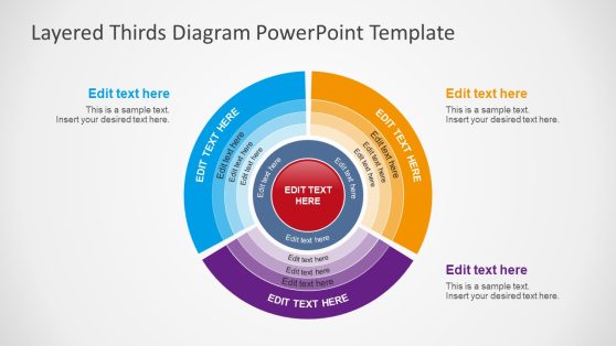 Layered Thirds Diagram PPT Template