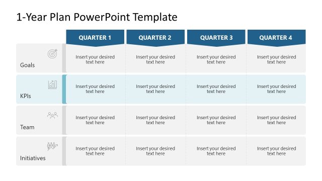 Editable 1-Year Plan PPT Template