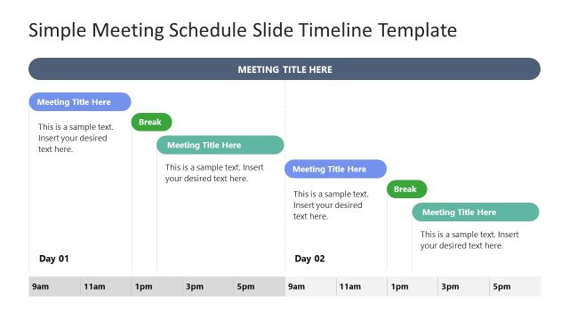 Editable Simple Meeting Schedule PowerPoint Slide