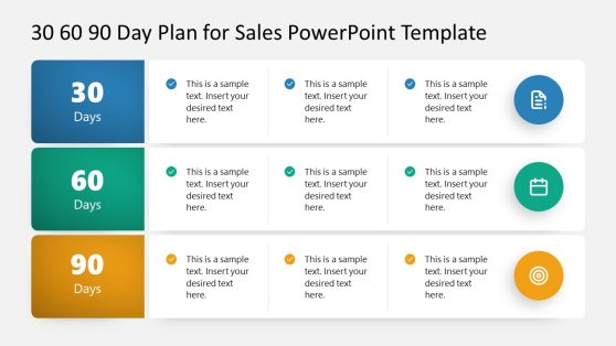 30 60 90 Day Plan for Sales PowerPoint Template