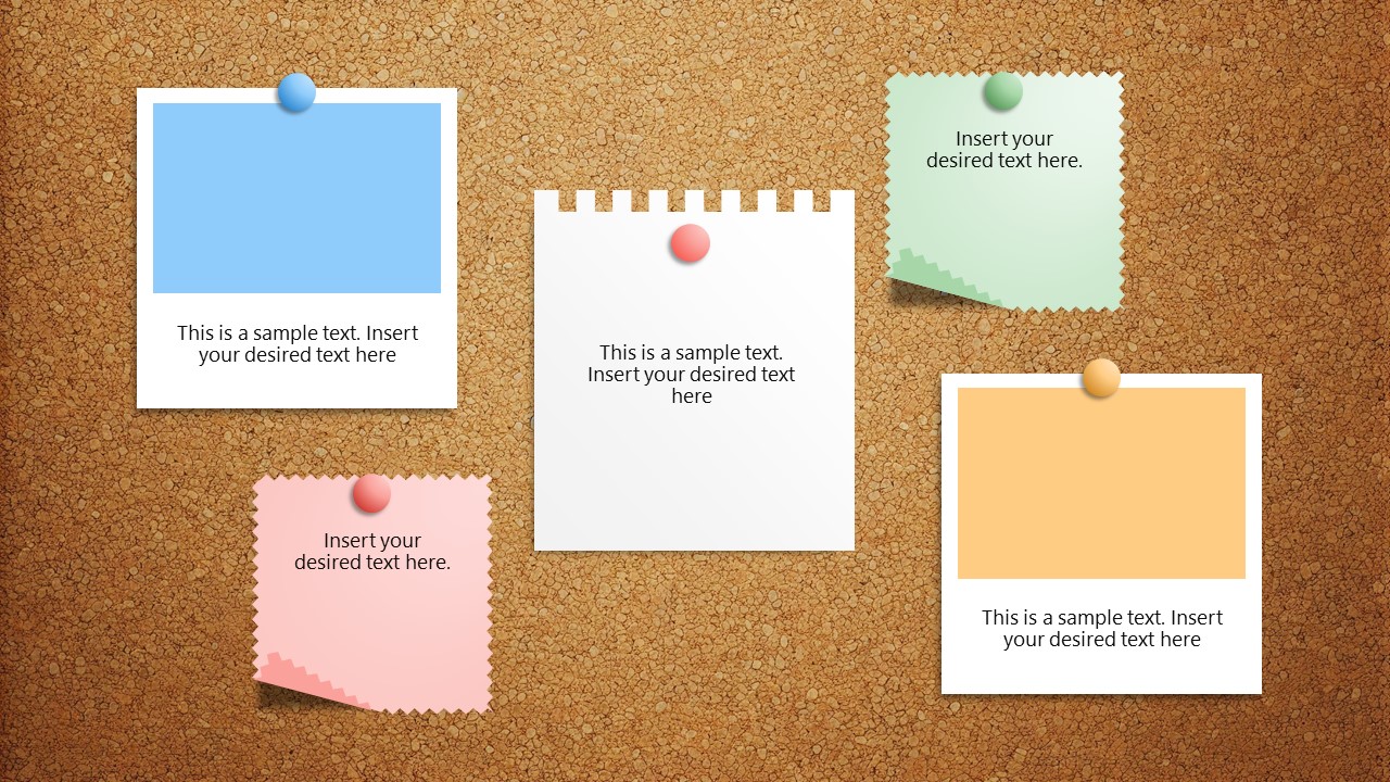 Editable Corkboard Slide Template for PPT