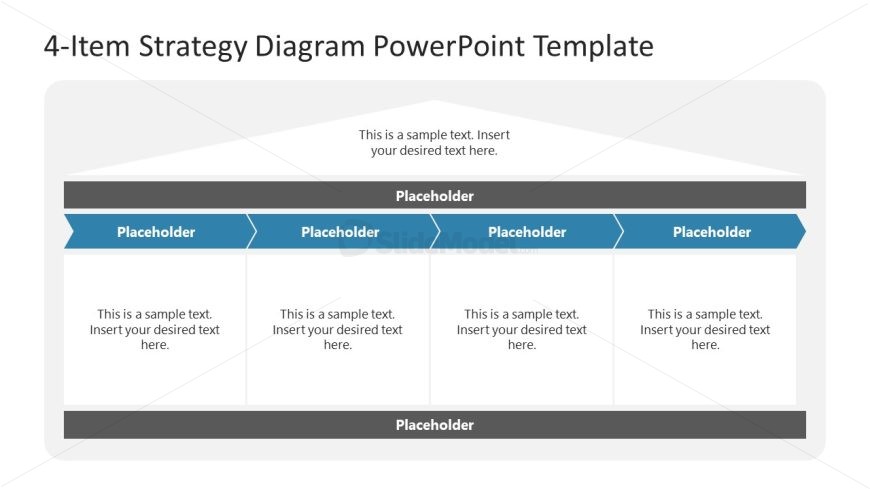 Editable 4-Item Strategy Diagram PowerPoint Template